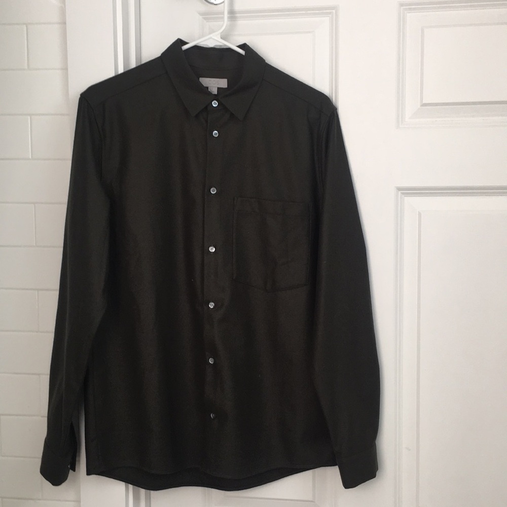 Cos felt shirt, forest green, unworn, men’s small